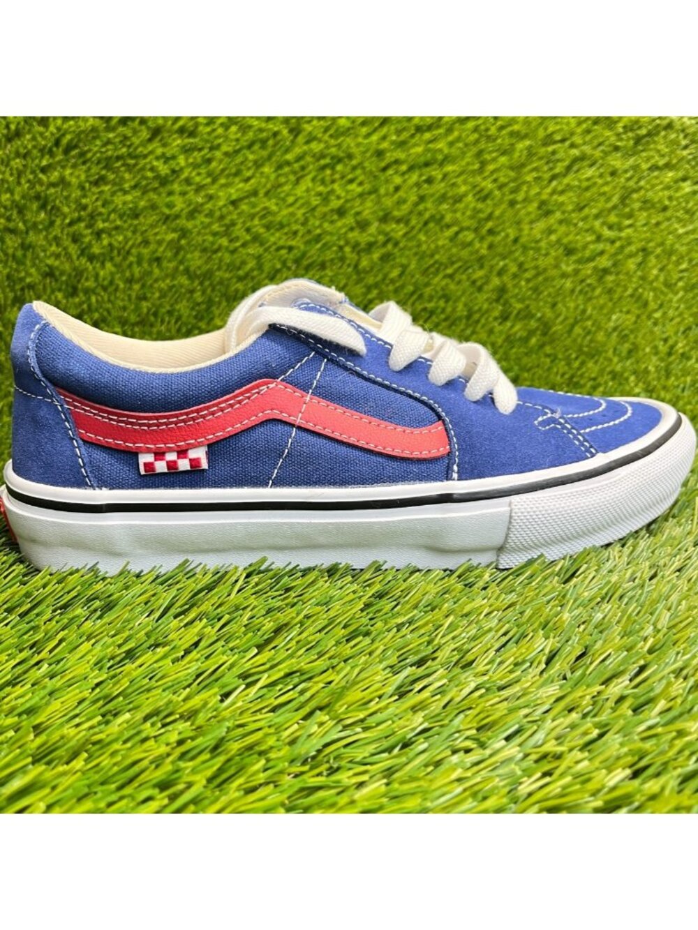 Vans Skate Sk8-Low Mens Size 7.5 Blue White Athletic Skateboard Shoes Sneakers